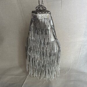 Fringe & silver evening bag